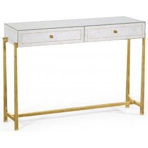 Jonathan Charles Mirrored Gold Console Table With 2 Drawers